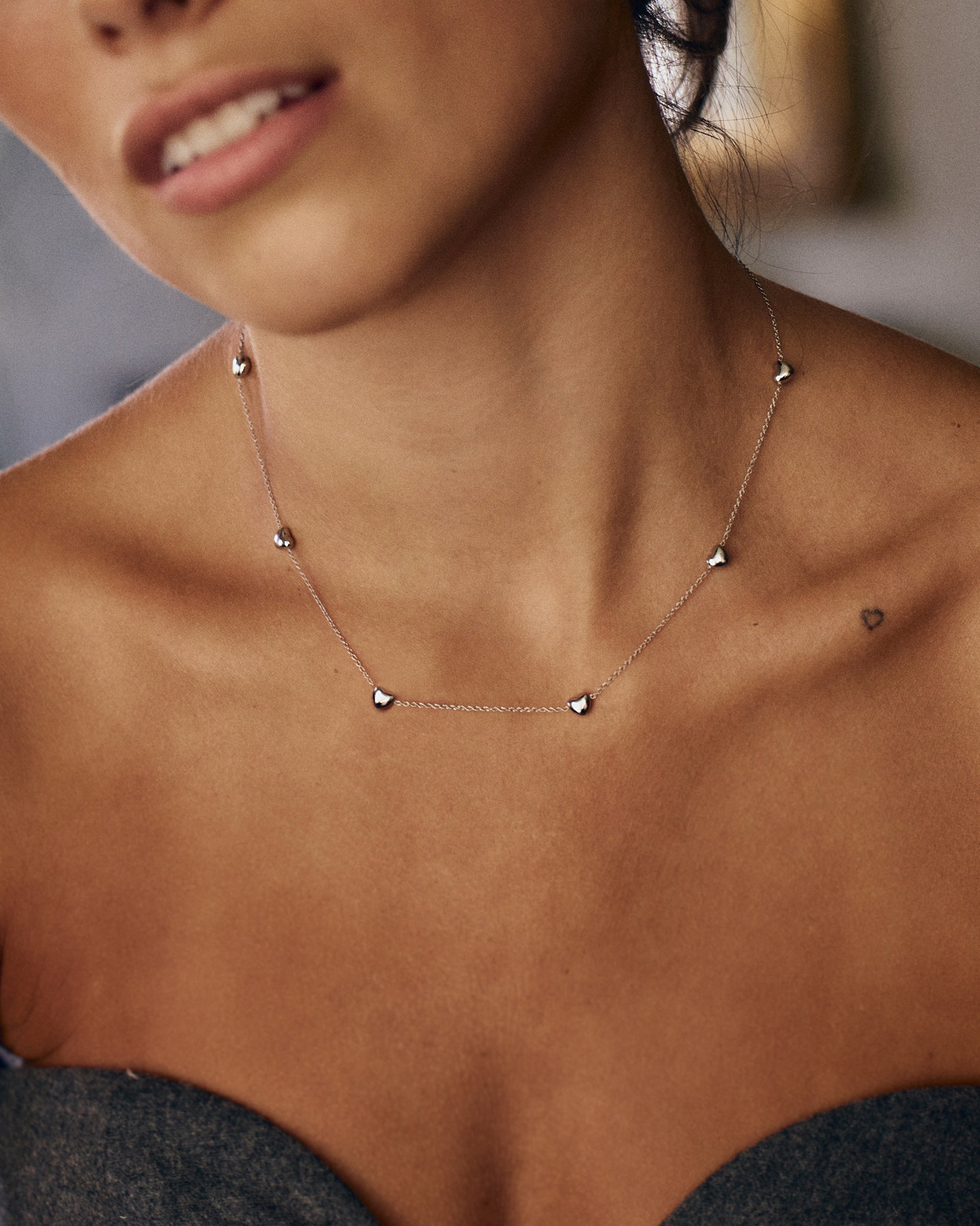 Barley Necklace Multi Silver