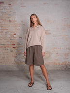 Serena Knitted Polo - Camel