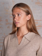 Serena Knitted Polo - Camel