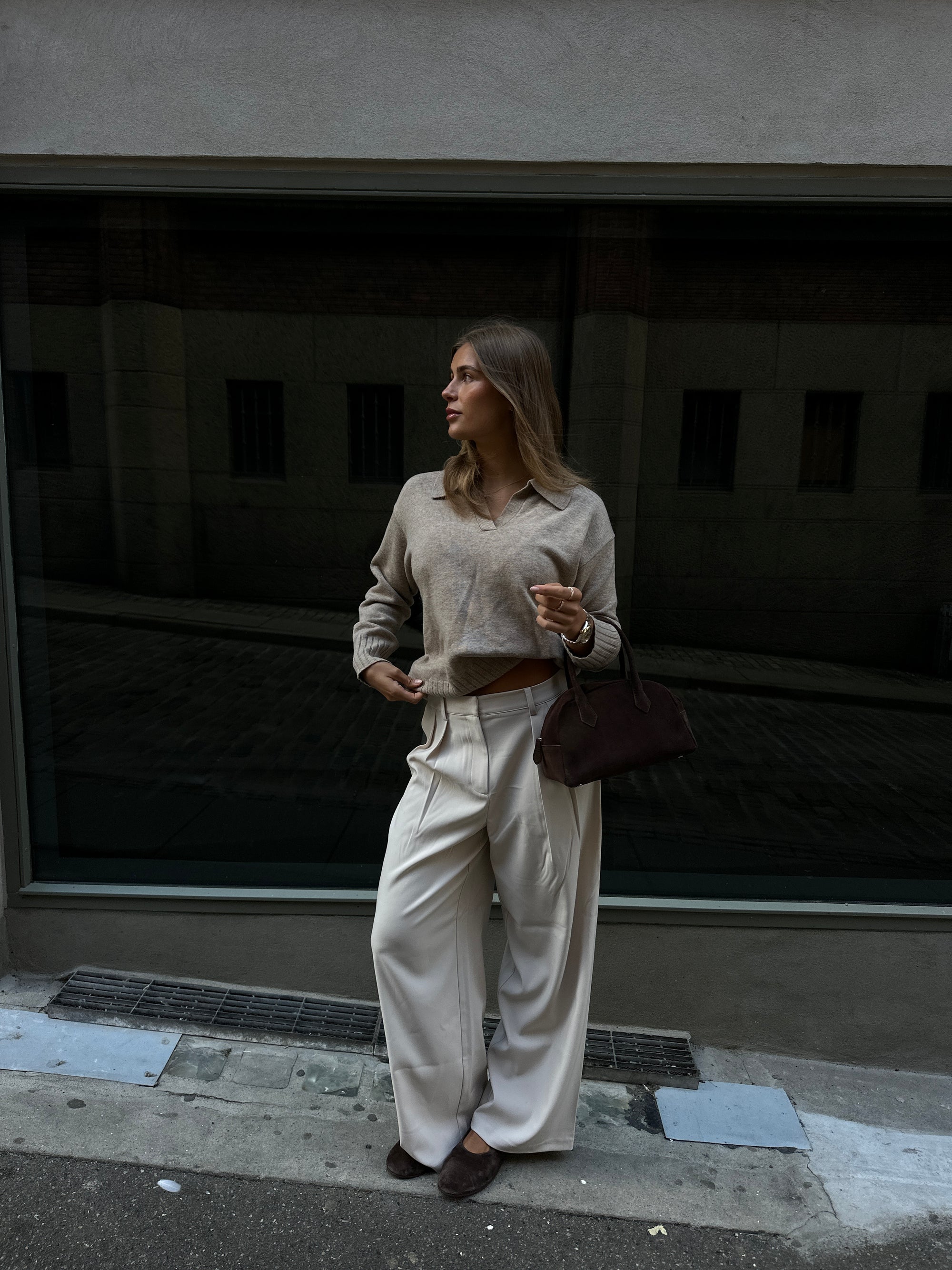 Serena Knitted Polo - Camel