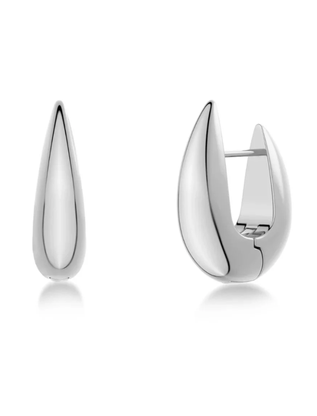 Crest Hoops L Silver