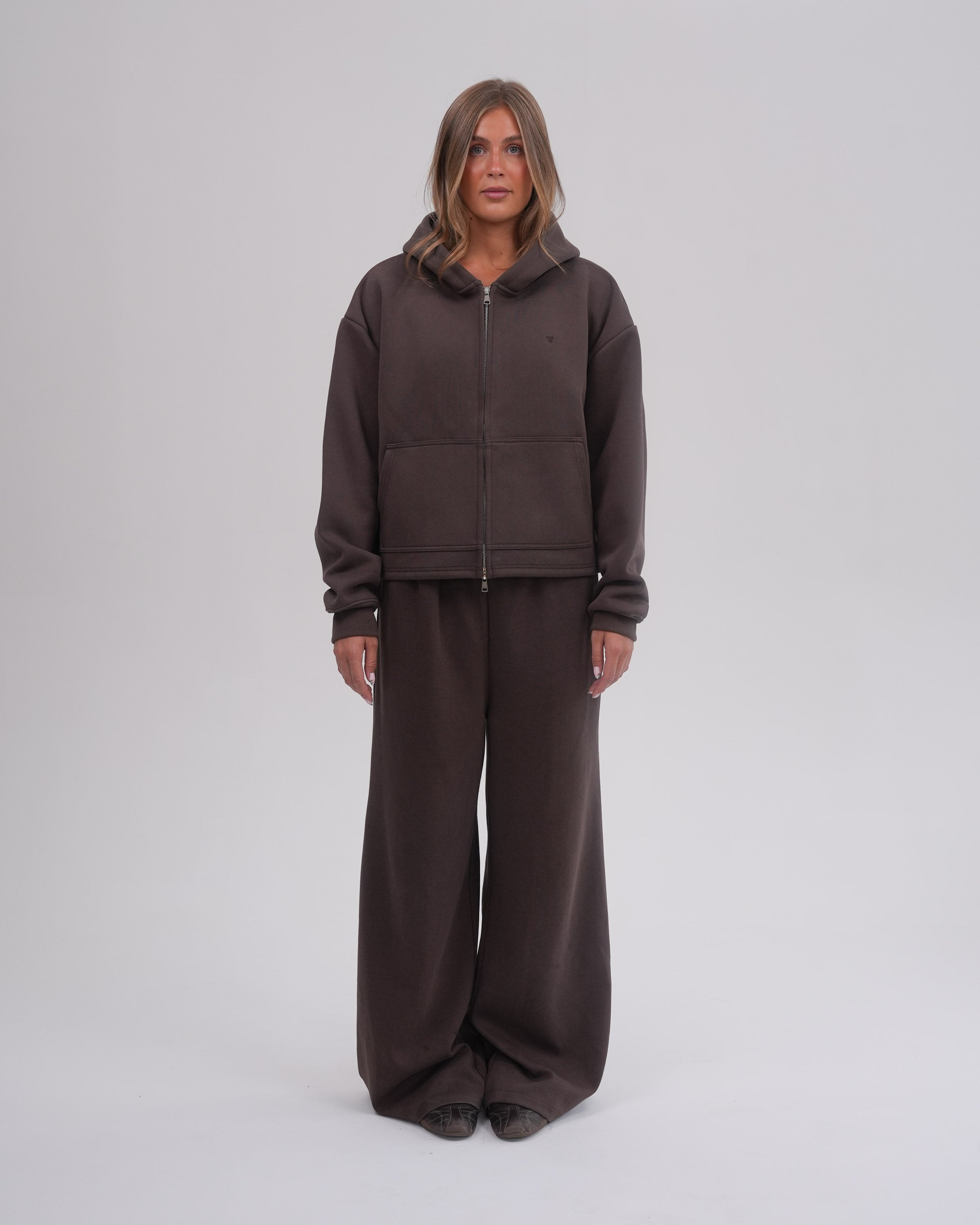 Cloud9 Wide Leg Sweatpants, Dark Umber