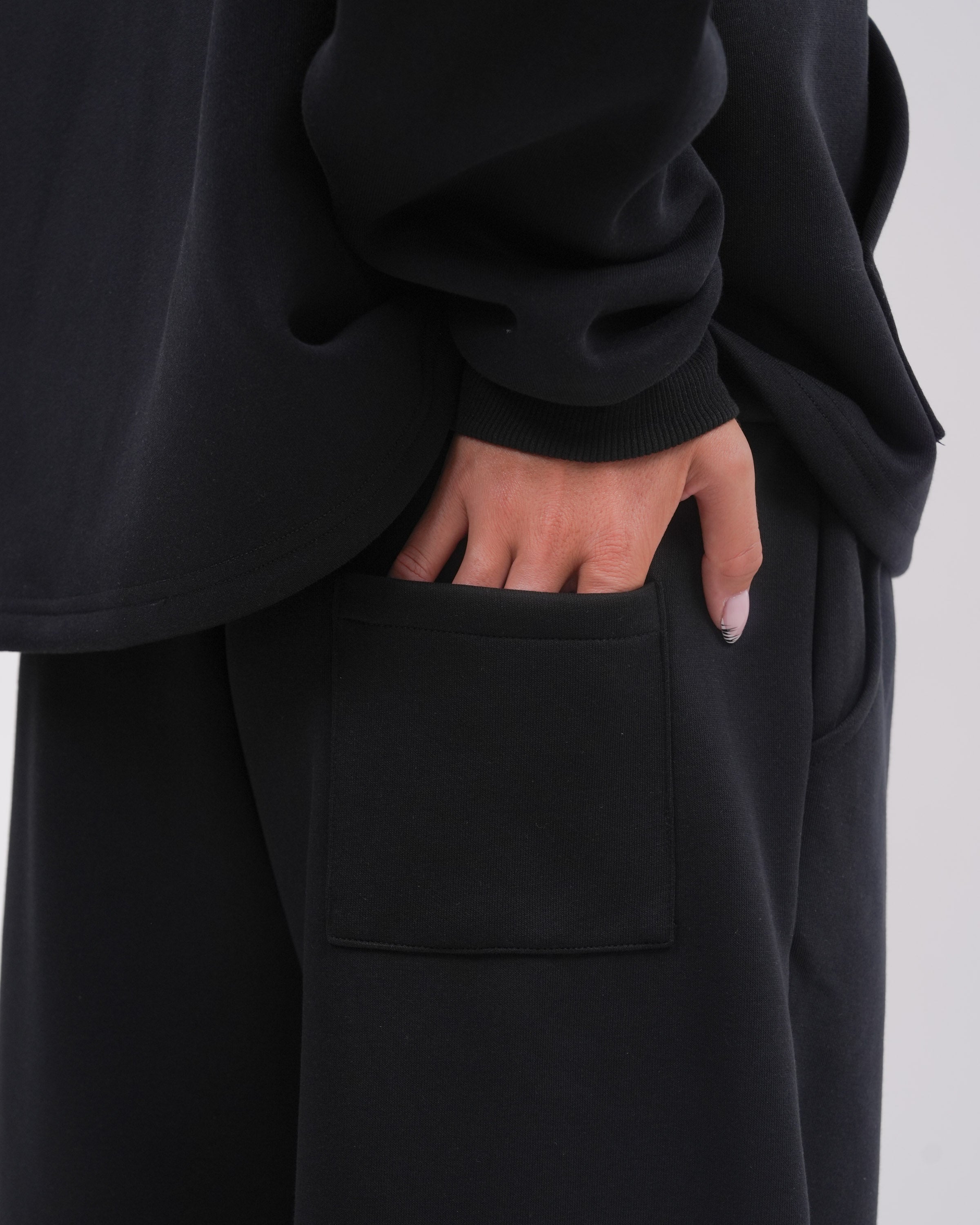 Cloud9 Wide Leg Sweatpants, Midnight Black